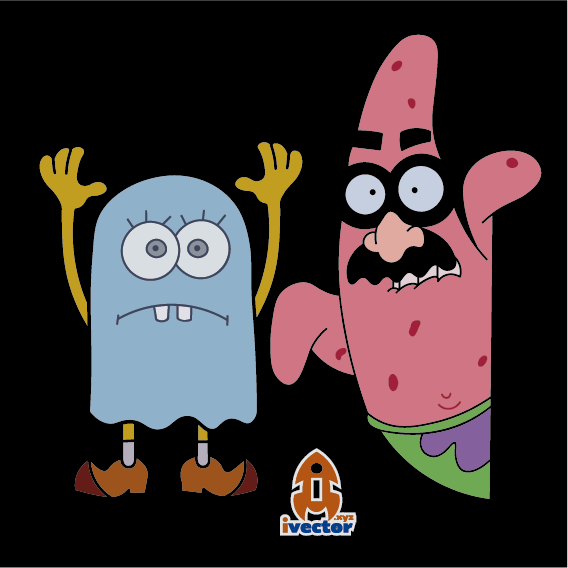 Bob Esponja Y patricio disfraz halloween vector eps pdf