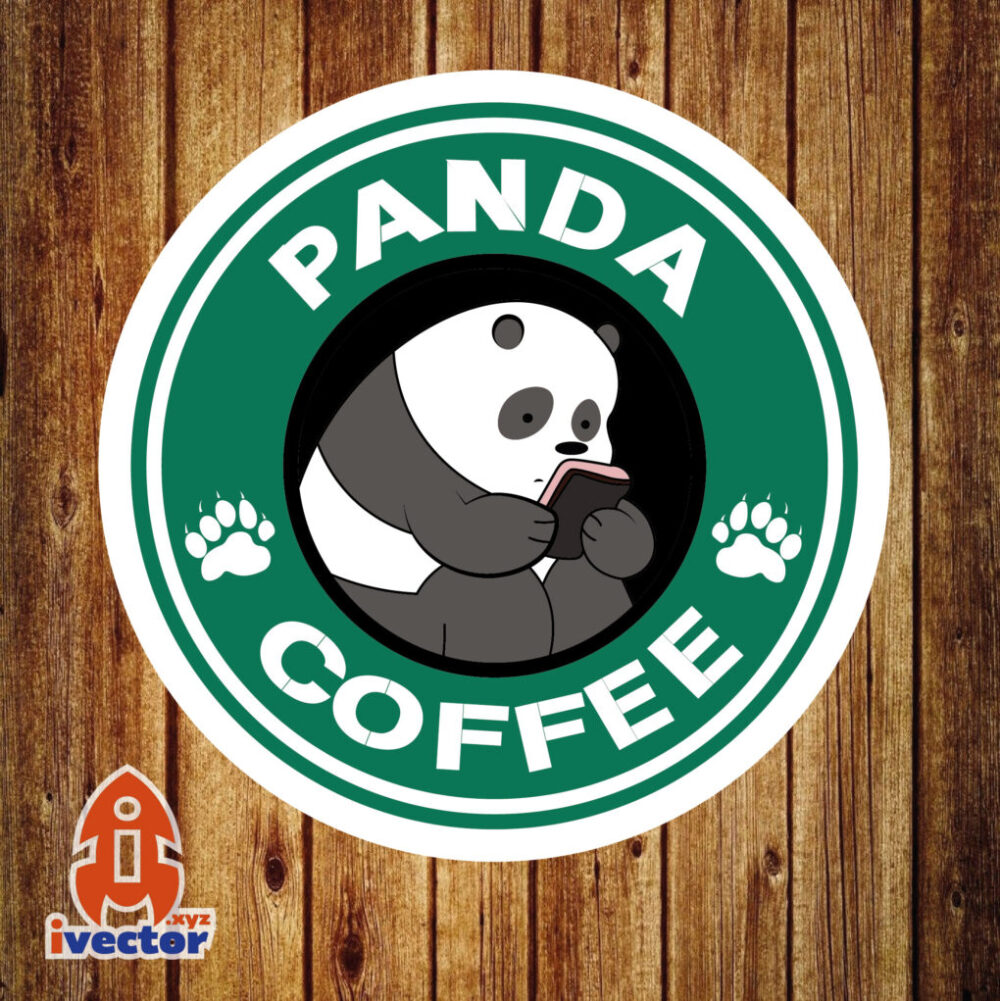 Panda coffee escandalosos vector EPS estampado