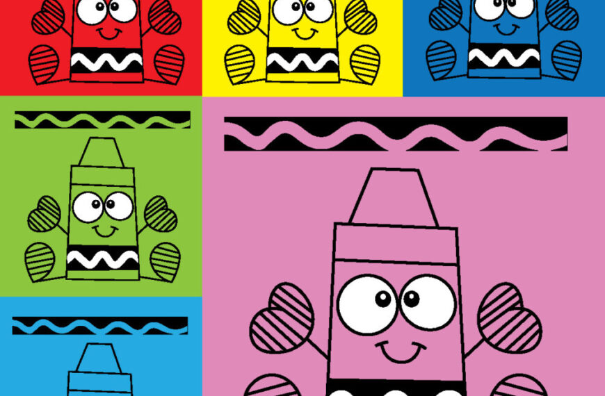 Cute Color Crayon Kids Vector Design for Sublimation and Educational Crafts