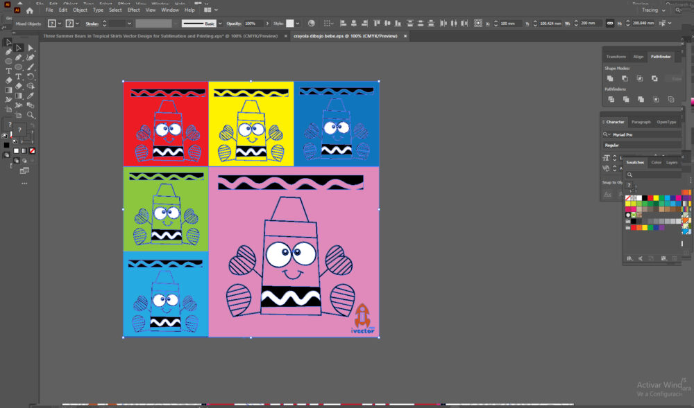 crayola-dibujo-bebe2 Cute Color Crayon Kids Vector Design for Sublimation and Educational Crafts