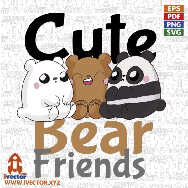 cute-bear-friends-osos-600x600 Vectores completamente editables