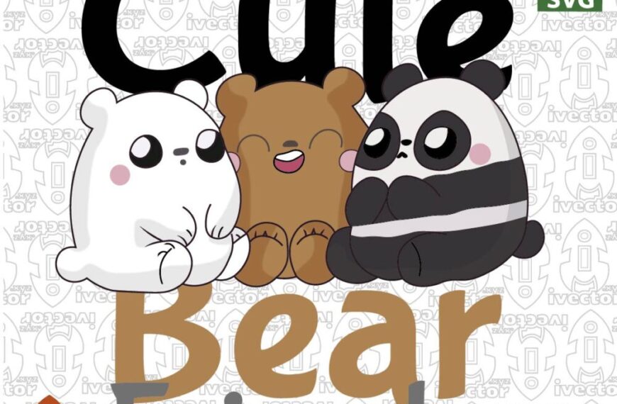 Vector de Ositos Kawaii Sentados – Diseño Adorable para Estampados y Sublimación
