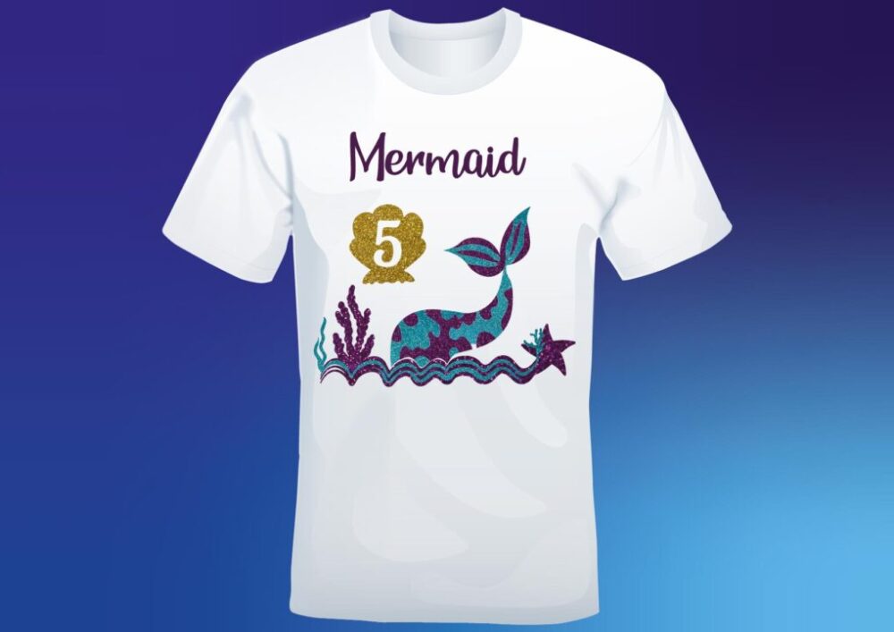 Mermaid Sirena cumpleaños para corte vinil eps