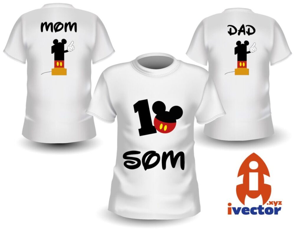 Vector Familia Mickey para corte vinil EPS PDF