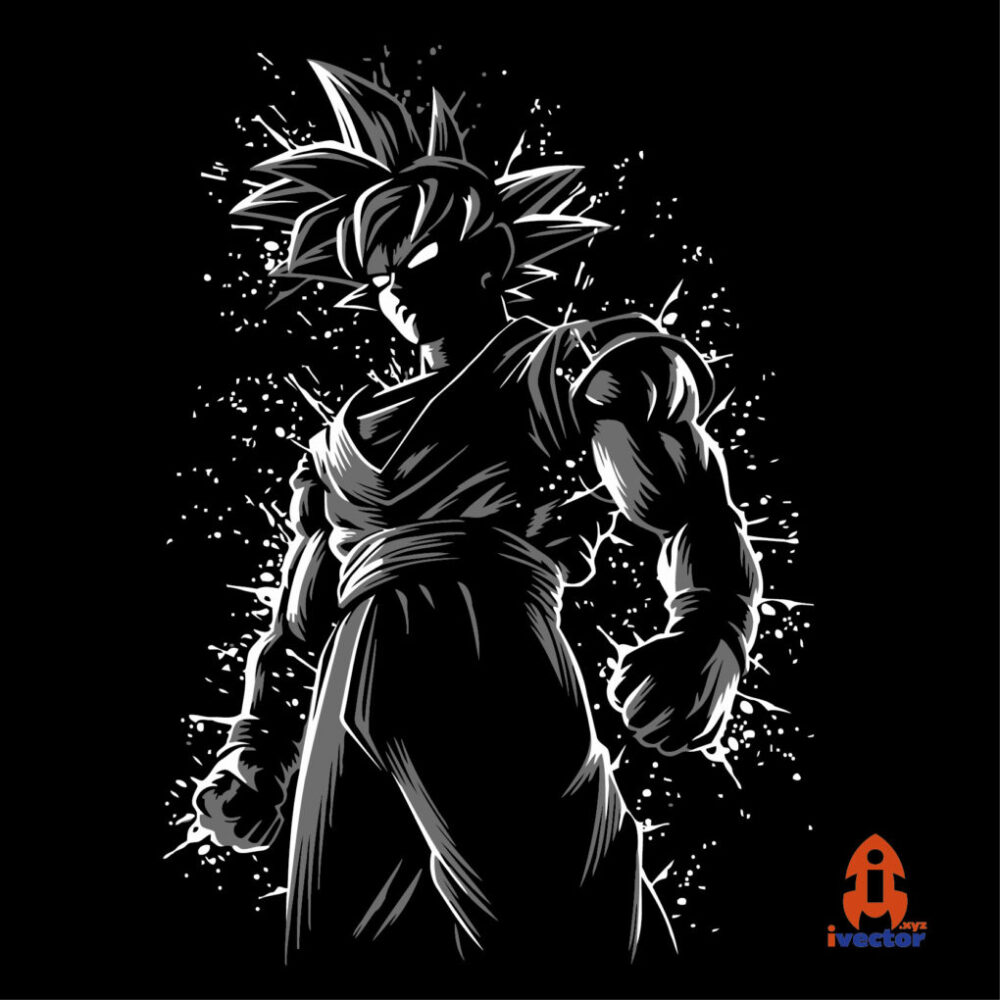 Goku Super Blanco EPS PDF VECTOR