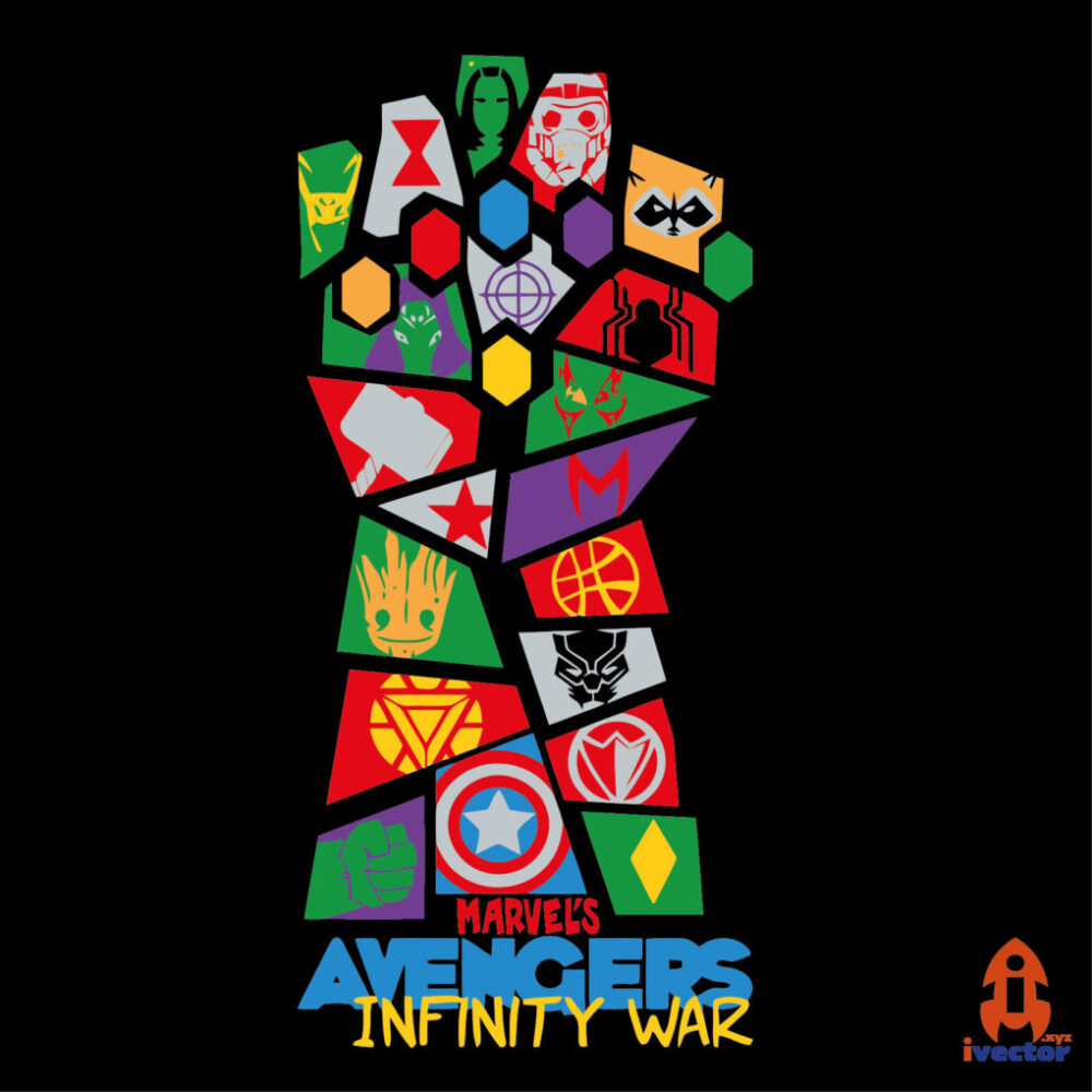 Guantelete Tanos Avenger Marvel Vector eps