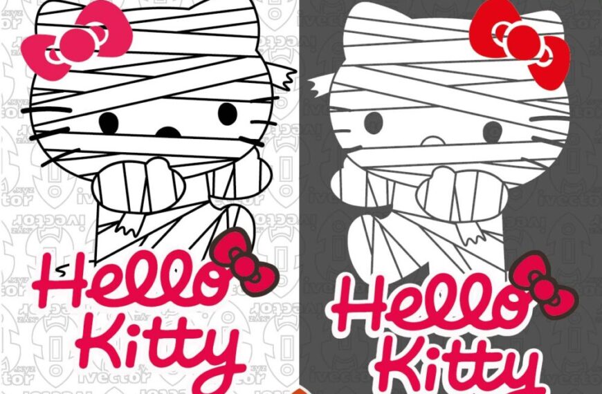 Gatita Momia Kawaii para Halloween Vector – Diseño Cute para Sublimación y Manualidades