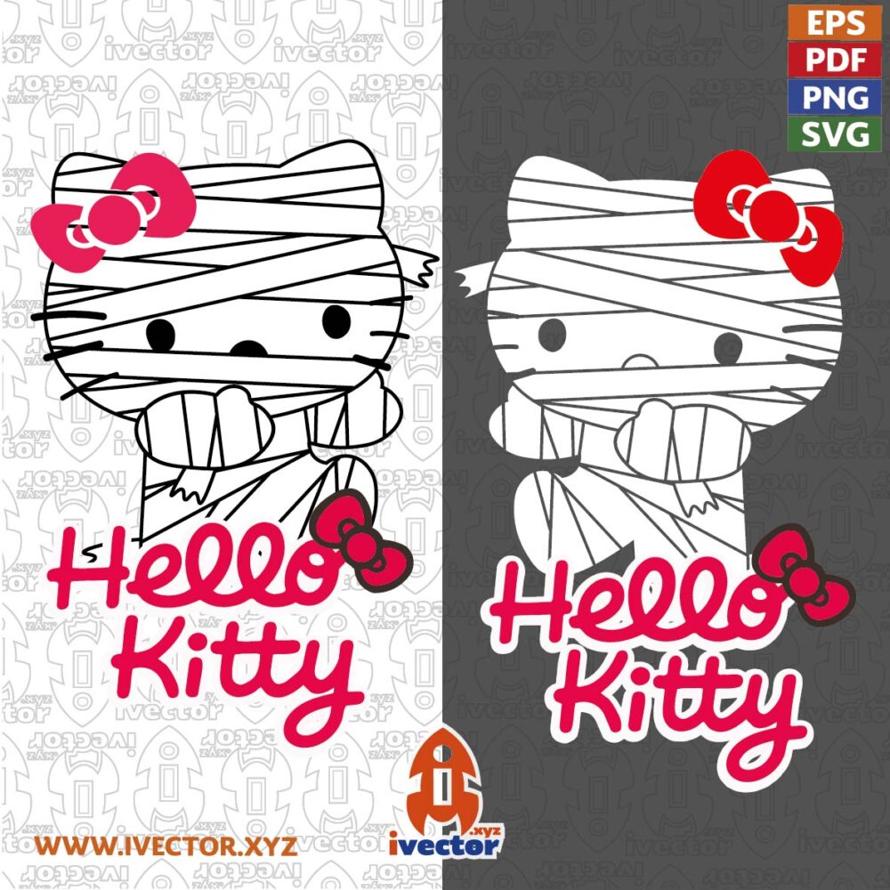 hellow-kitty-halloween-momia VECTORES Y RECURSOS