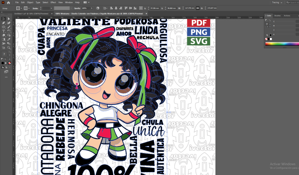 image-1 100% Mexicana – Diseño Colorido con Palabras y Orgullo Mexicano