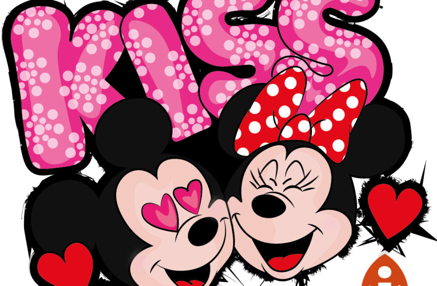 Kiss Mickey and Minnie Vector