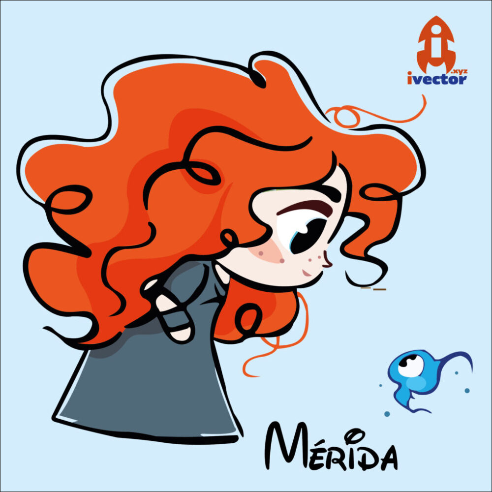 Mérida.- Princesas Disney Vector