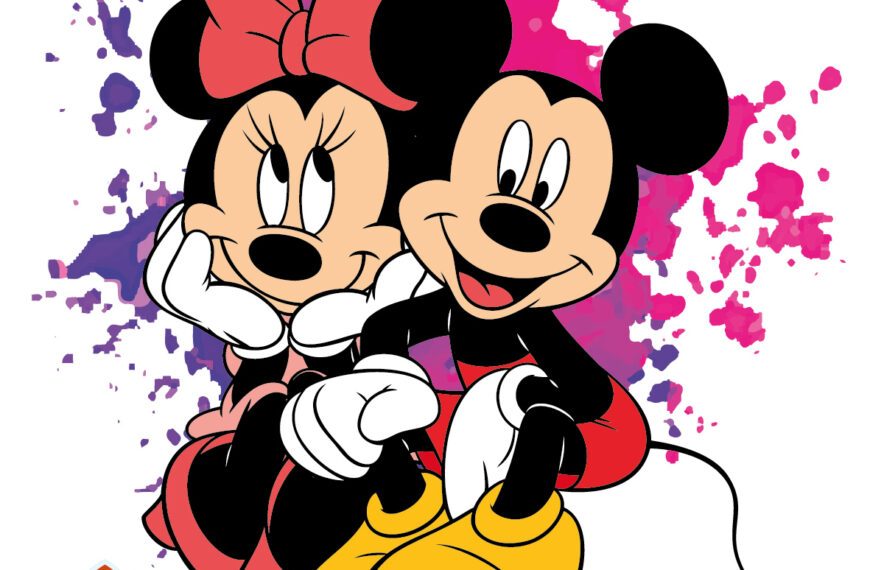 Minnie and Mickey sentados vector