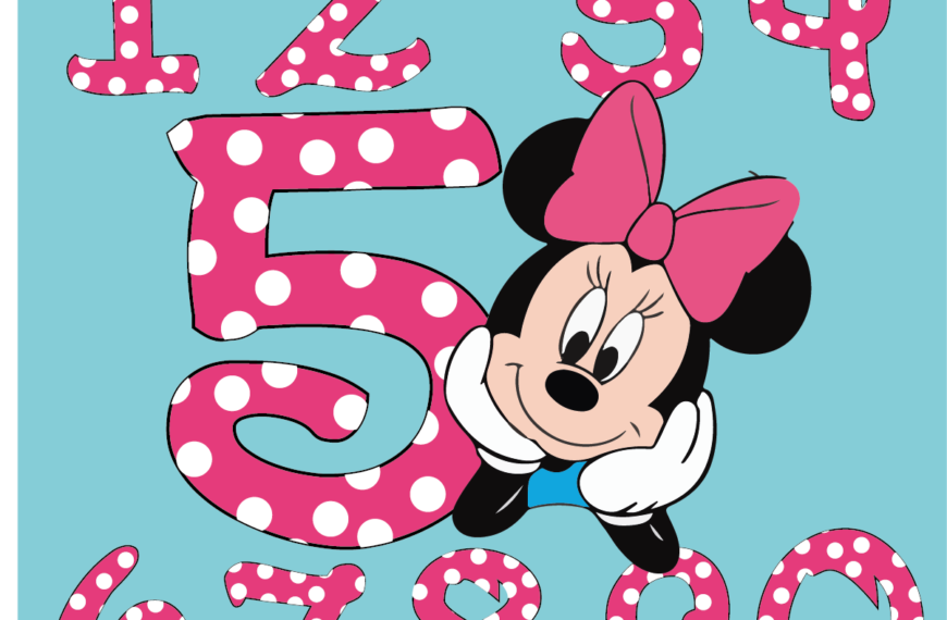 Minnie Mouse Cumpleaños Números Vector Eps PDF