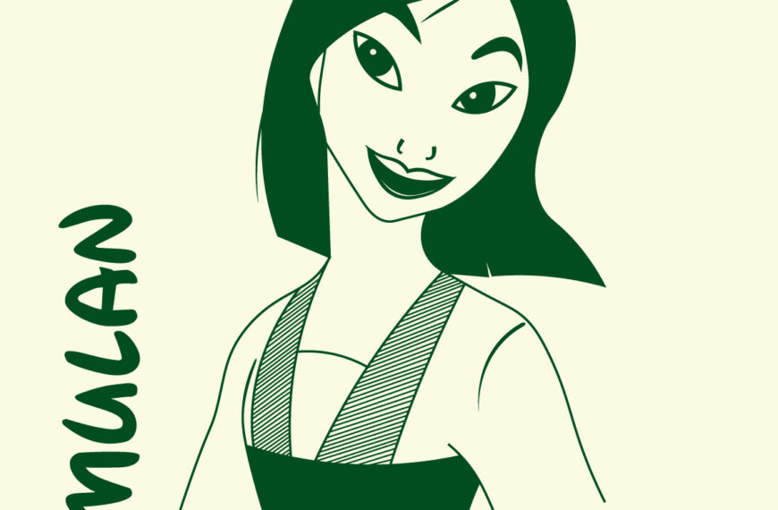 Princesa Mulan Corte Vinil Vector