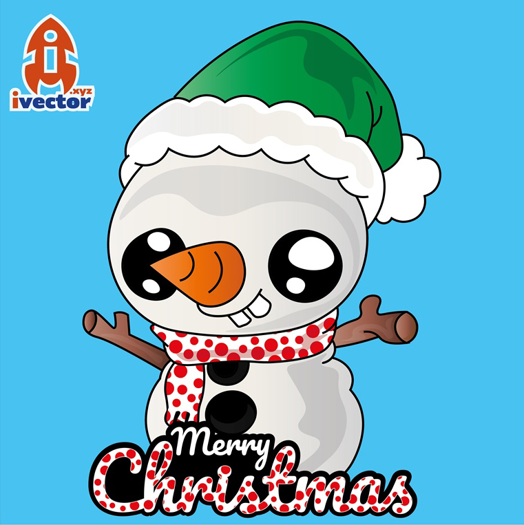 Muñeco de Nieve Navideño | Vector Navidad