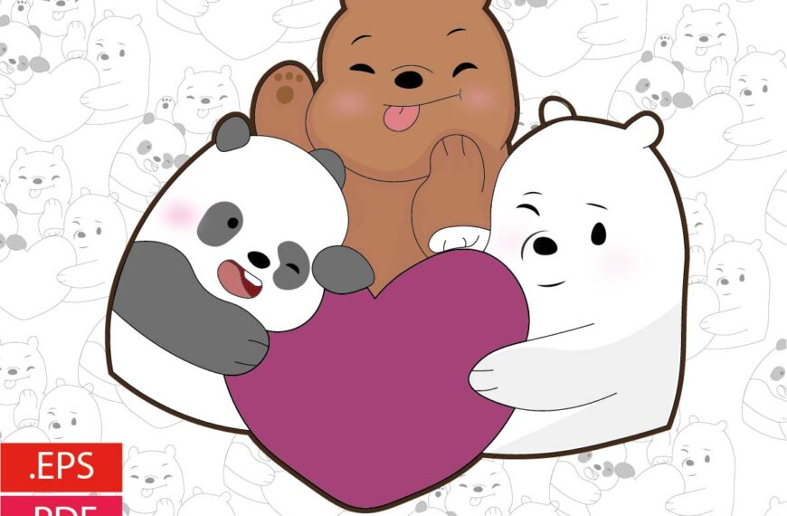 Osos sosteniendo Corazón PDF Eps
