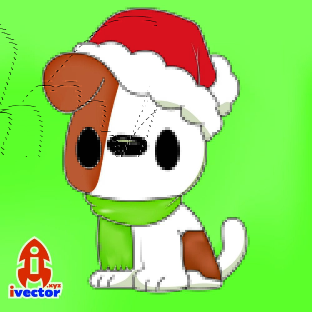 Vector de Cachorro navideño EPS editable