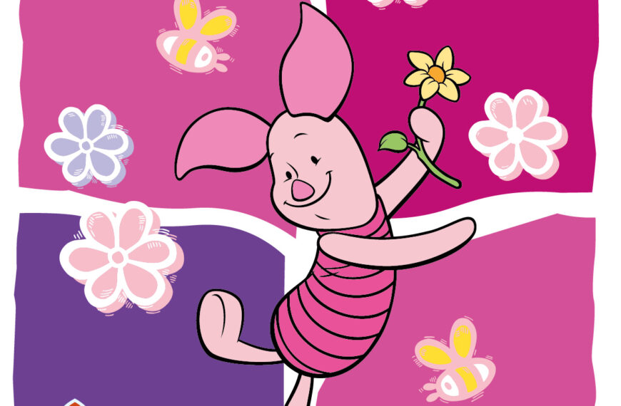 Piglet Winnie Pooh Flores Vector