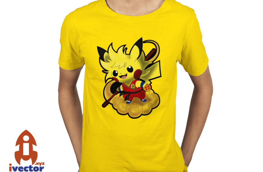 Goku Pikachu Vector Editable