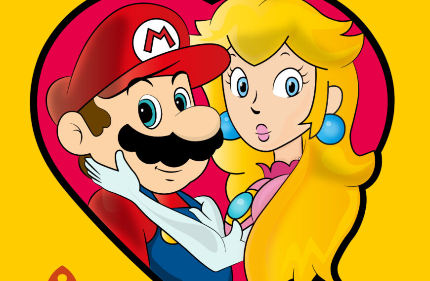 Princesa Peach y Mario Bros Corazón Amor Eps