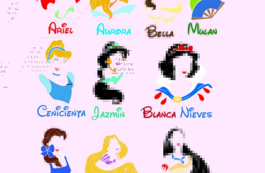 PRINCESAS DISNEY ROSTROS MINIMALISTAS VECTOR EPS PDF