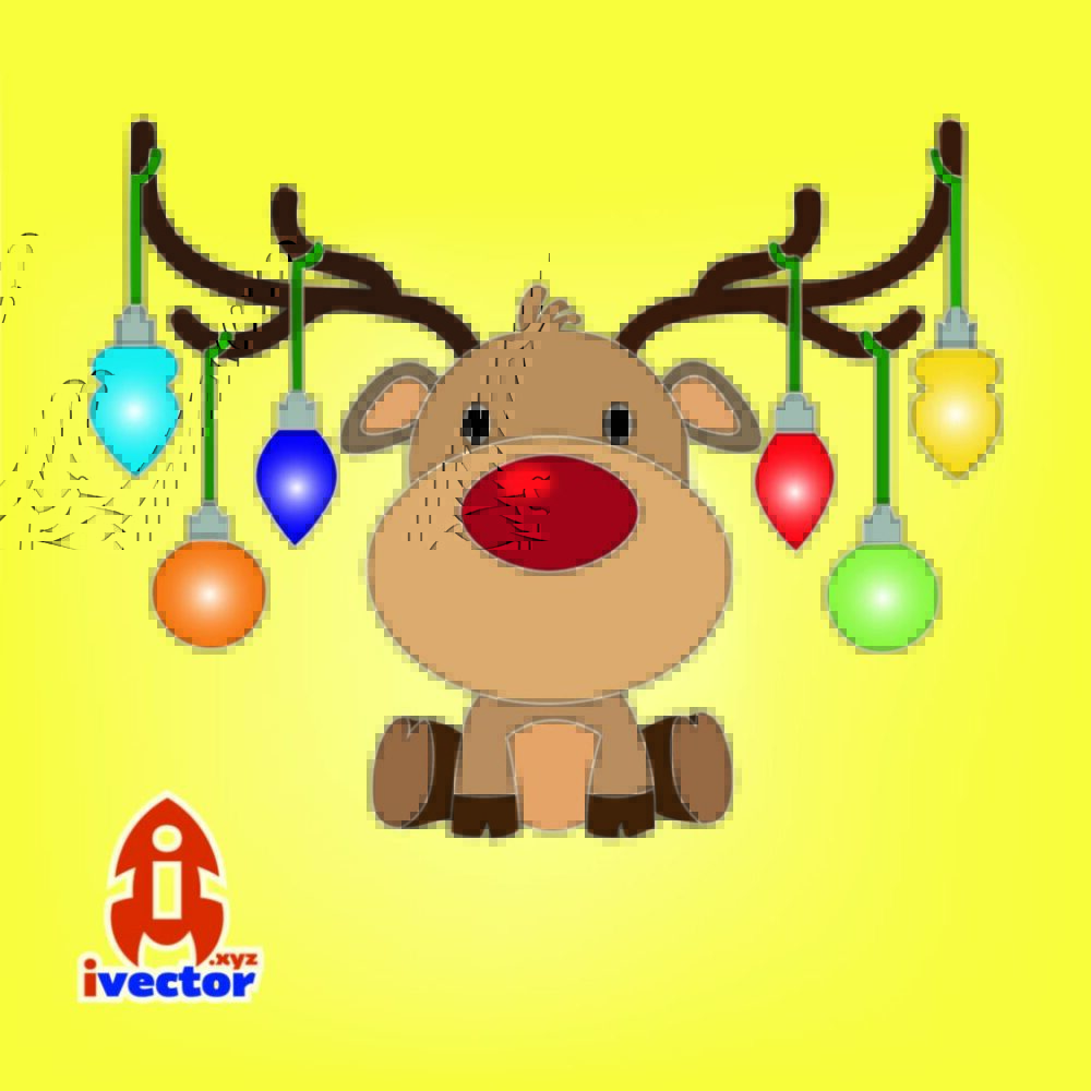 Reno con esferas navideñas vector editable EPS