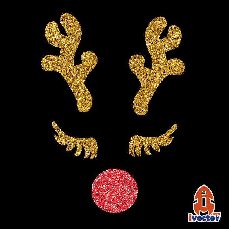 Reno Cejas Grandes Glitter Corte Vinil Vector
