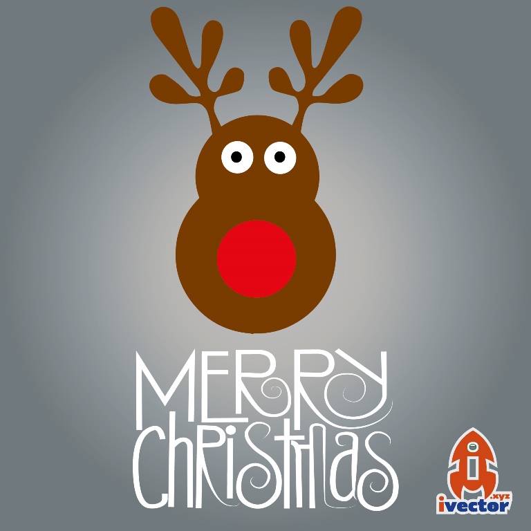 Reno Rostro Merry Christmas Vector Editable