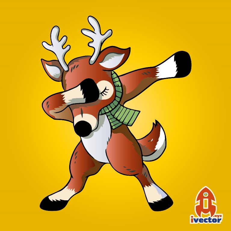Reno Navideño en pose Vector