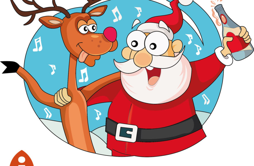 Santa y reno vector editable eps pdf