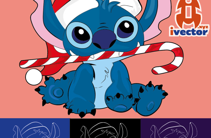 Stitch Navideño Vector editable eps pdf