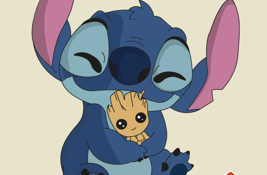 Stitch and Groot vector eps
