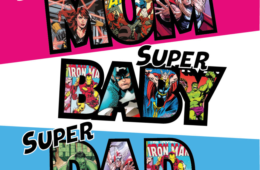 Super Mom, Baby and Dad Heroes Vector