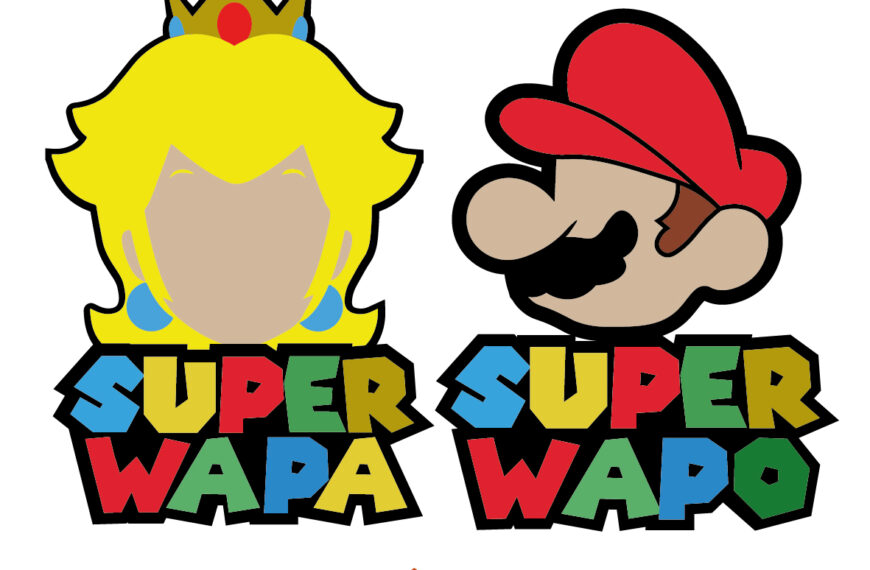 Pareja Mario Bross Peach Vector Eps PDf Super wapos