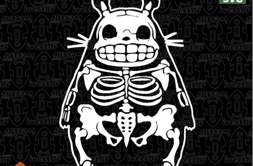 CALAVERA ESQUELETO TOTORO ANIME TERROR VECTOR