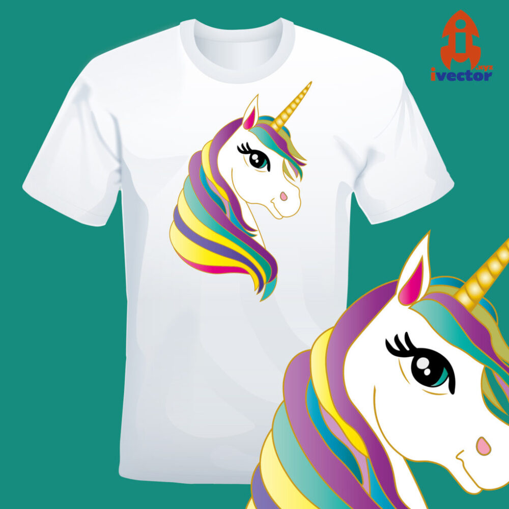 Unicornio Colorido Vector PDF EPS sublimar